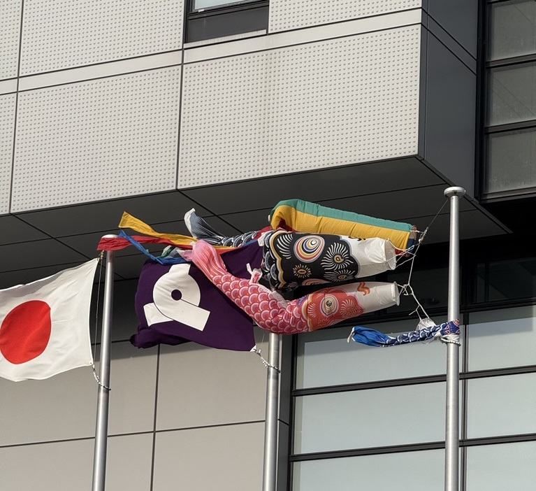 風になびく鯉のぼり