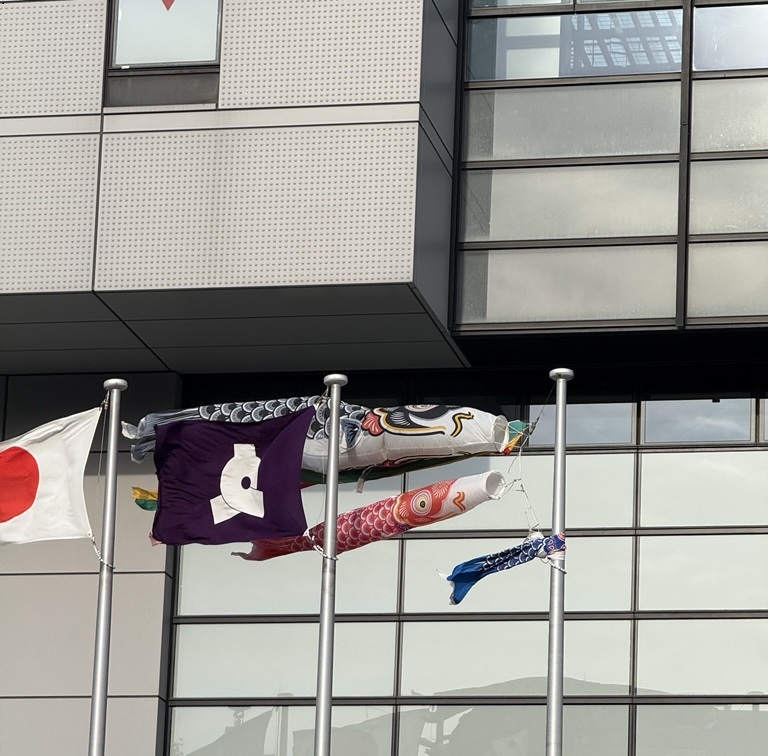 風になびく鯉のぼり