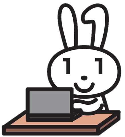 パソコンを操作するマイナちゃん
