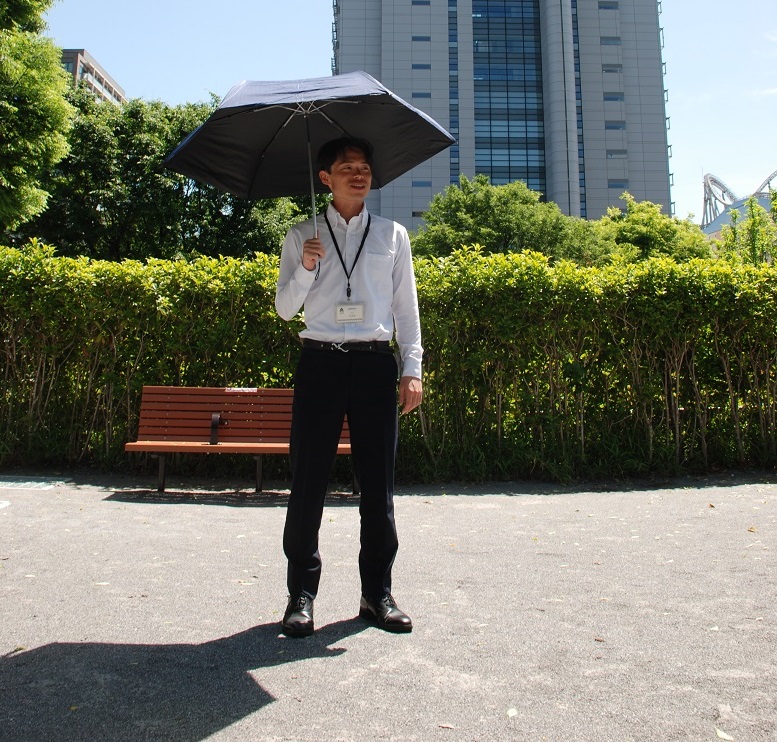 日傘をさしている状態