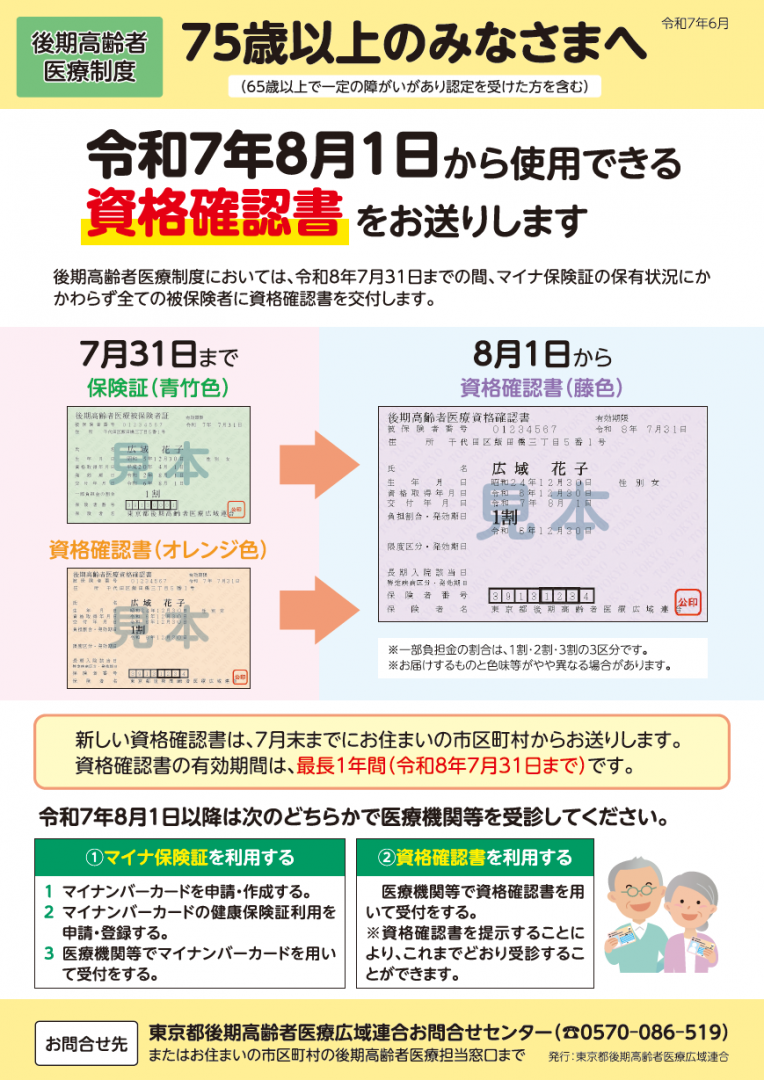 令和7年度資格確認書の案内ちらし