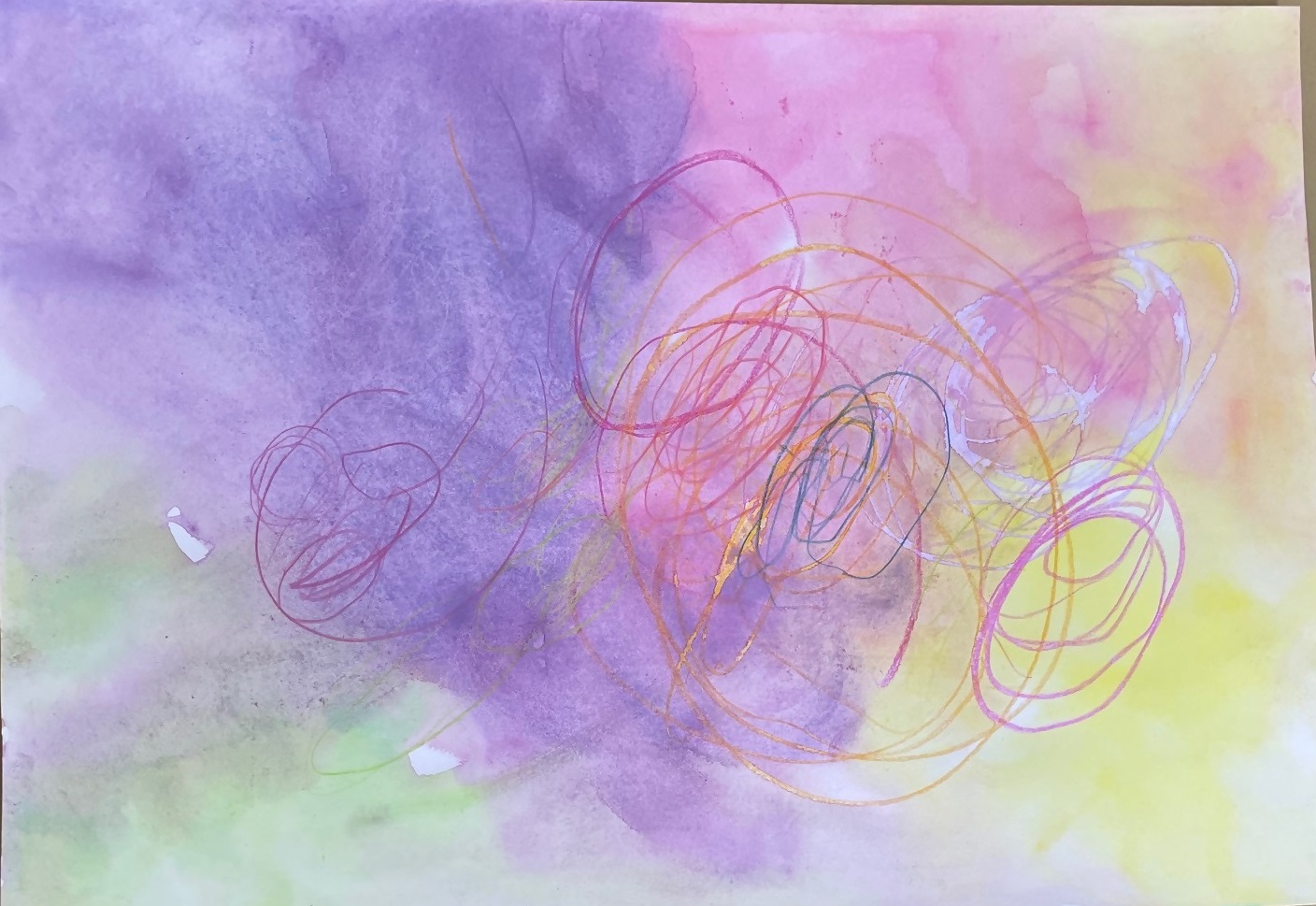 「にじみ絵とクレヨン」リアン文京こぱん